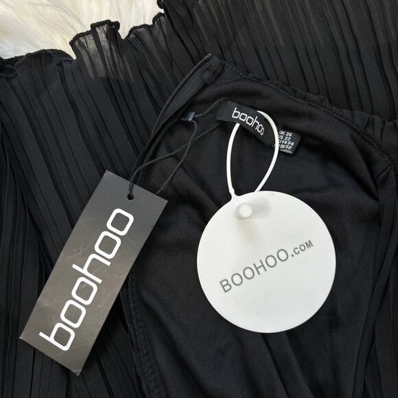 BOOHOO Midi Dress Womens Size 22 Pleated Special Occasion Event Party Holiday - Picture 8 of 11